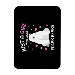 Nur ein Mädchen, das Eisbären Liebe, Girls Polar B Magnet