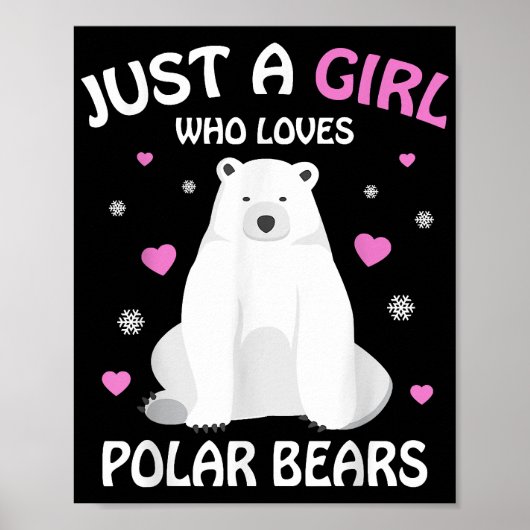 Nur ein Mädchen, das Eisbären Liebe, Girls Polar B Poster (Vorne)