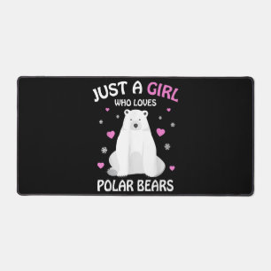 Nur ein Mädchen, das Eisbären Liebe, Girls Polar B Schreibtischunterlage
