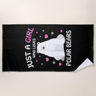 Nur ein Mädchen, das Eisbären Liebe, Girls Polar B Strandtuch