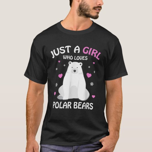 Nur ein Mädchen, das Eisbären Liebe, Girls Polar B T-Shirt (Vorderseite)