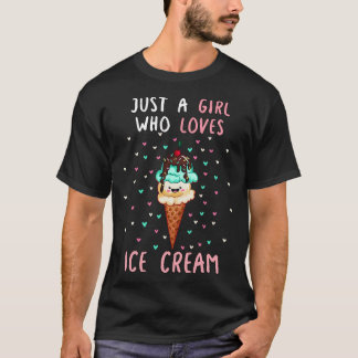 Nur ein Mädchen, das Eiscreme Liebe T-Shirt