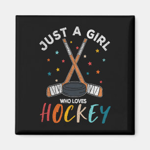 Nur ein Mädchen, das Eishockey für Mädchen-Eishock Magnet