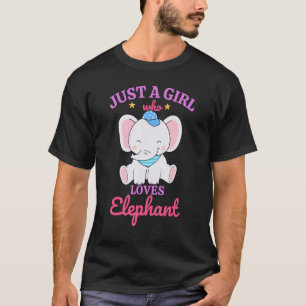 Nur ein Mädchen, das Elefanten Liebe, Elefanten fü T-Shirt
