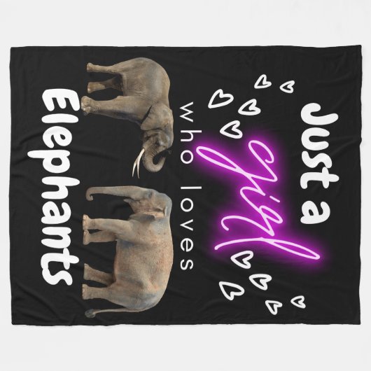 Nur ein Mädchen, das Elefanten Liebe, Fleece Blank (Vorderseite (Horizontal))