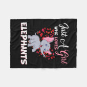 Nur ein Mädchen, das Elefanten Liebe Fleecedecke (Vorderseite (Horizontal))