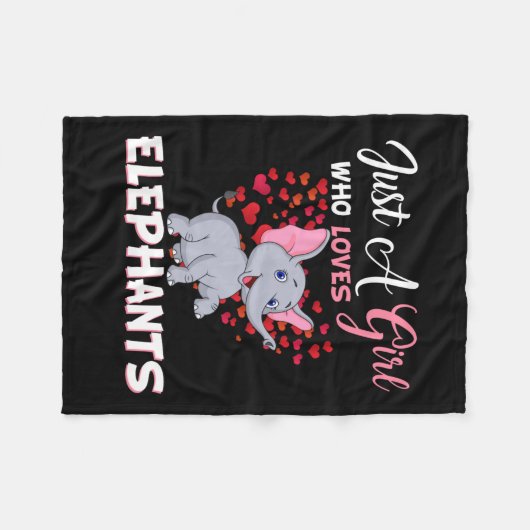 Nur ein Mädchen, das Elefanten Liebe Fleecedecke (Vorderseite (Horizontal))