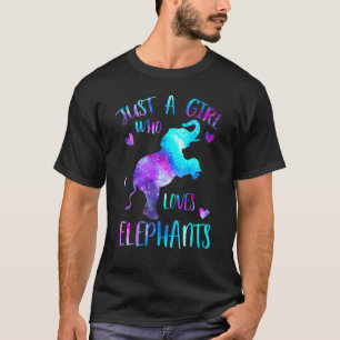 Nur ein Mädchen, das Elefanten Liebe Galaxy Space T-Shirt
