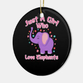 Nur ein Mädchen, das Elefanten Liebe Keramik Ornament (Links)