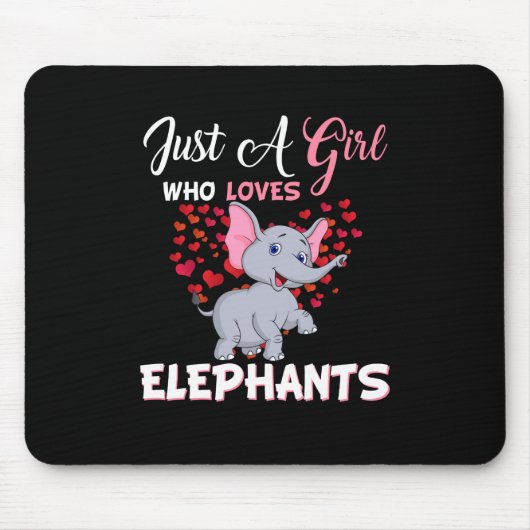 Nur ein Mädchen, das Elefanten Liebe Mousepad (Vorne)