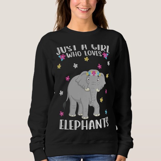 Nur ein Mädchen, das Elefanten Liebe, Niedlich Ele Sweatshirt (Vorderseite)