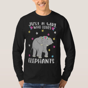 Nur ein Mädchen, das Elefanten Liebe, Niedlich Ele T-Shirt