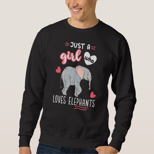 Nur ein Mädchen, das Elefanten Liebe Sweatshirt (Vorderseite)