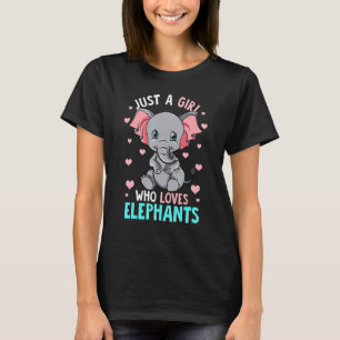 Nur ein Mädchen, das Elefanten Liebe T-Shirt