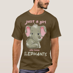 Nur ein Mädchen, das Elefanten Liebe T-Shirt