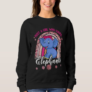 Nur ein Mädchen, das Elefanten liebt, hübsche Blum Sweatshirt