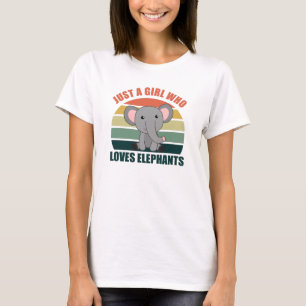 Nur ein Mädchen, das Elefanten-Niedliche Tiere Lie T-Shirt