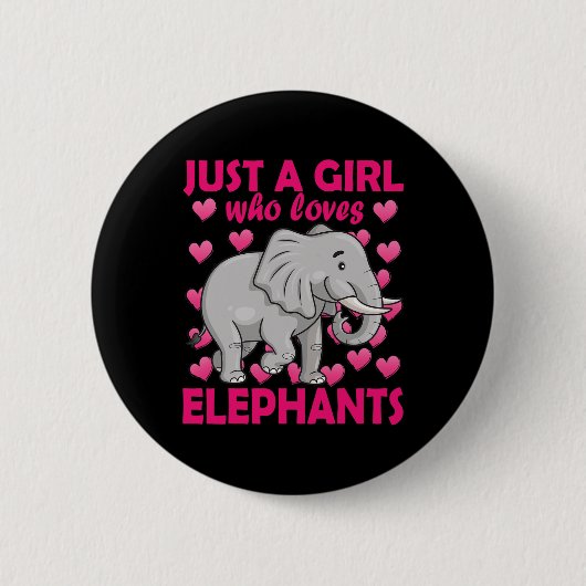 Nur ein Mädchen, das Elefanten Zoo Elephant Conse Button (Vorderseite)