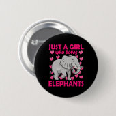 Nur ein Mädchen, das Elefanten Zoo Elephant Conse Button (Vorne & Hinten)