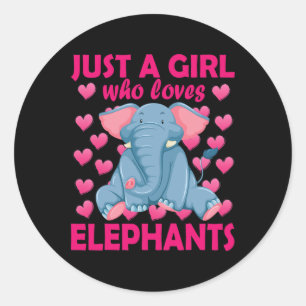 Nur ein Mädchen, das Elefanten Zoo Elephant Conse  Runder Aufkleber