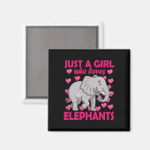 Nur ein Mädchen, das Elefanten Zoo Elephant Liebe Magnet (Vorderseite/Rückseite)
