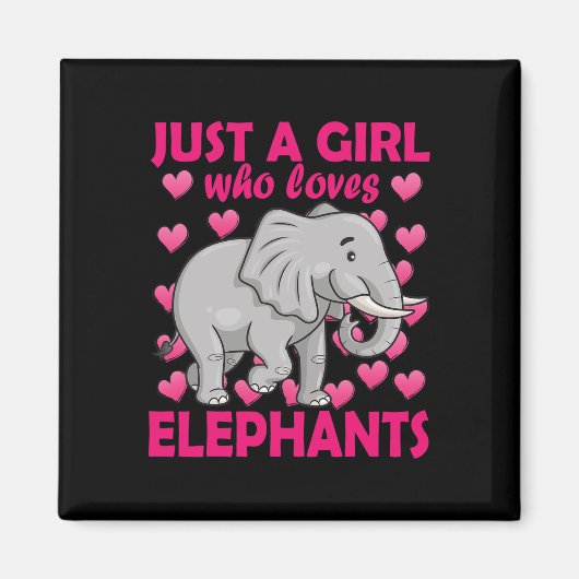 Nur ein Mädchen, das Elefanten Zoo Elephant Liebe Magnet (Vorne)