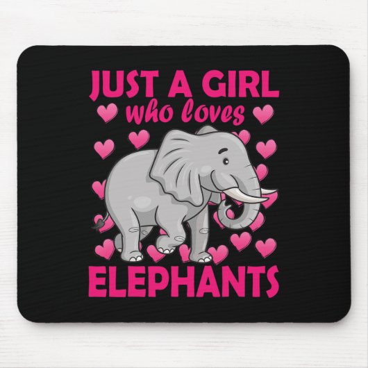 Nur ein Mädchen, das Elefanten Zoo Elephant Liebe Mousepad (Vorne)