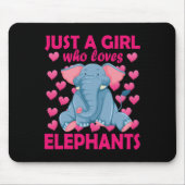 Nur ein Mädchen, das Elefanten Zoo Elephant Liebe Mousepad (Vorne)