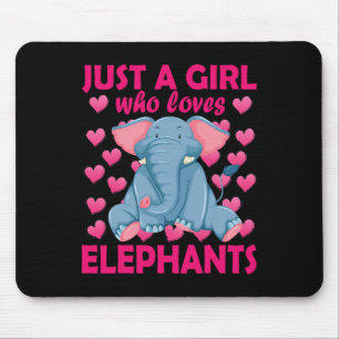 Nur ein Mädchen, das Elefanten Zoo Elephant Liebe Mousepad