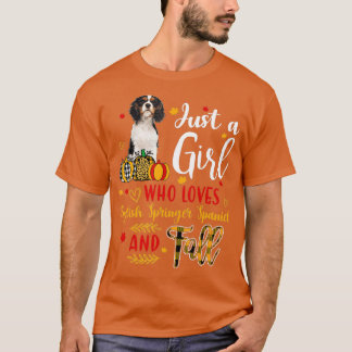 Nur ein Mädchen, das English Springer und Herbst l T-Shirt