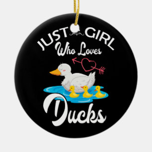 Nur ein Mädchen, das Enten Lieben Duck Eigentüme Keramik Ornament