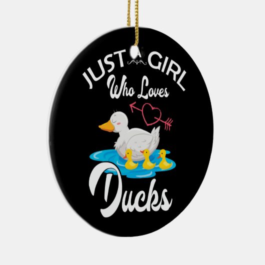 Nur ein Mädchen, das Enten Lieben Duck Eigentümer  Keramik Ornament (Rechts)