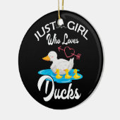 Nur ein Mädchen, das Enten Lieben Duck Eigentümer  Keramik Ornament (Links)
