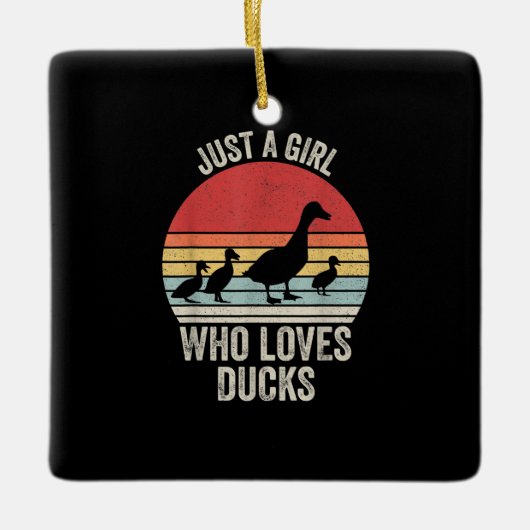 Nur ein Mädchen, das Enten Lieben Duck Eigentümer  Keramikornament (Vorderseite)