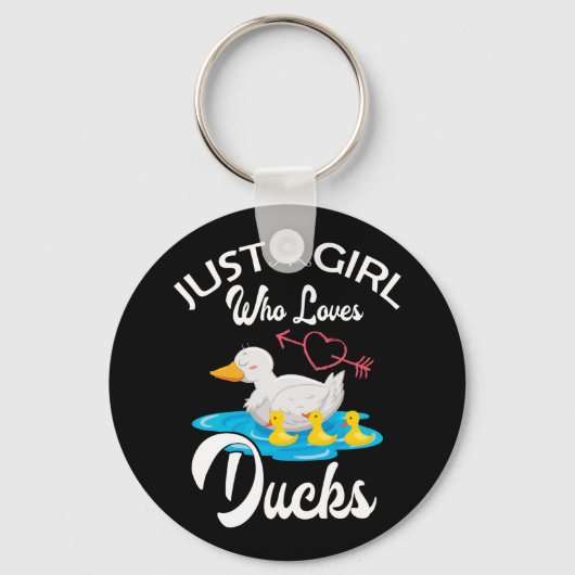 Nur ein Mädchen, das Enten Lieben Duck Eigentümer Schlüsselanhänger (Vorderseite)
