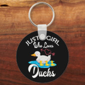 Nur ein Mädchen, das Enten Lieben Duck Eigentümer Schlüsselanhänger (Vorderseite)