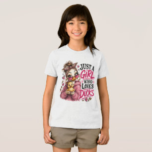 Nur ein Mädchen, das Enten liebt T-Shirt, Süße Ent Tri-Blend Shirt