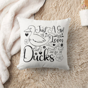 Nur ein Mädchen, das Enten Niedliche Enten Liebe L Kissen