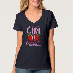 Nur ein Mädchen, das Erdbeeren Lieben Sweet Strawb T-Shirt