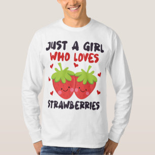 NUR EIN MÄDCHEN DAS ERDBEEREN LIEBT Kawaii Erdbeer T-Shirt