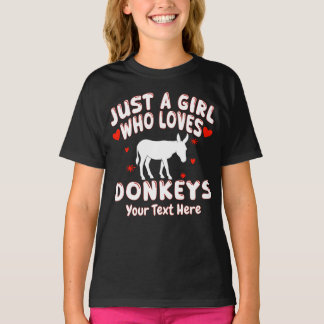 Nur ein Mädchen, das Esel liebt Personalisiert T-Shirt