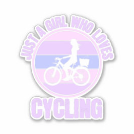 Nur ein Mädchen, das Fahrrad-Lieben macht Aufkleber