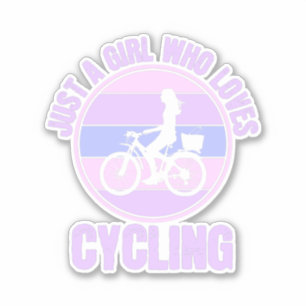Nur ein Mädchen, das Fahrrad-Lieben macht Aufkleber