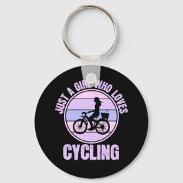 Nur ein Mädchen, das Fahrrad-Lieben macht Schlüsselanhänger