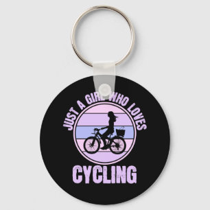 Nur ein Mädchen, das Fahrrad-Lieben macht Schlüsselanhänger