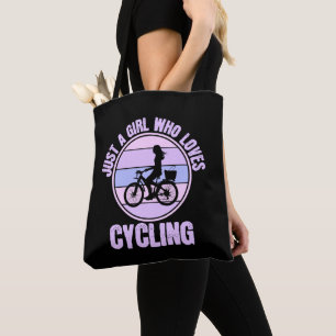 Nur ein Mädchen, das Fahrrad-Lieben macht Tasche