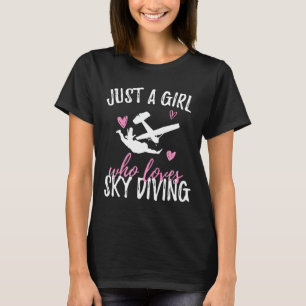 Nur ein Mädchen, das Fallschirmspringen aus einem T-Shirt