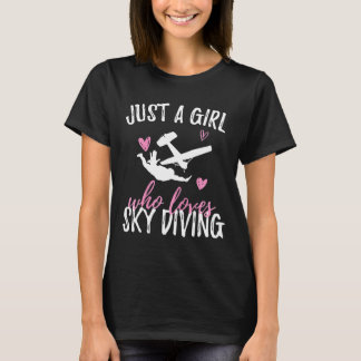 Nur ein Mädchen, das Fallschirmspringen aus einem  T-Shirt