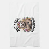 nur ein Mädchen das Faultiere liebt Geschirrtuch (Vertikal)