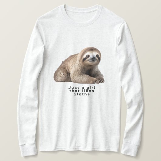 nur ein Mädchen, das Faultiere mag T-Shirt (Design vorne)